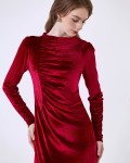 G-Red Woven Flared Dress